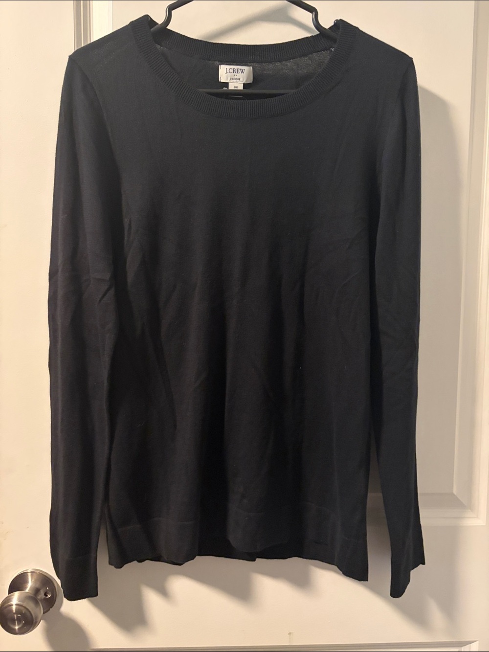 J. Crew Men's Black Crewneck Lightweight Sweater